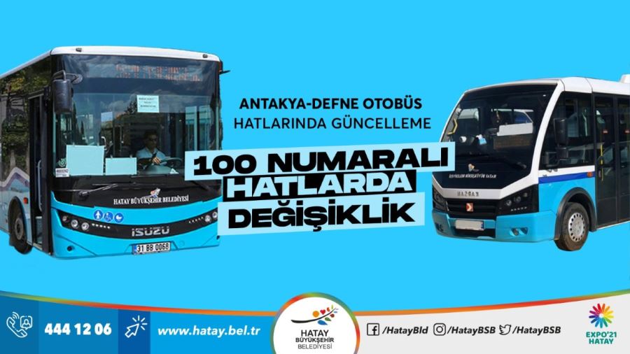 ANTAKYA-DEFNE OTOBÜS HATLARINDA GÜNCELLEME